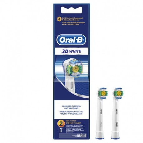 2 Têtes de brosse à dents Braun Oral-B 3D White – EB18 Tunisie