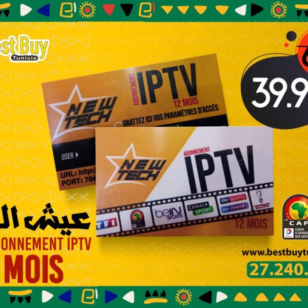 CARTE IP TV NEW TECH – 12 mois IPTV Tunisie