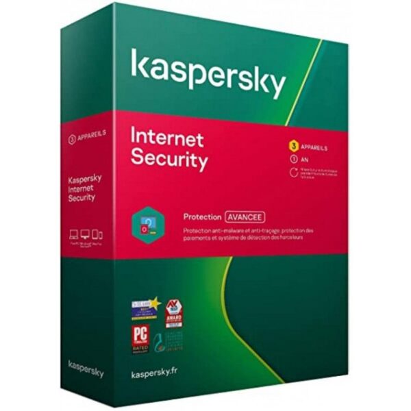 Antivirus Kaspersky Internet Security 2021 3 postes 1 an Tunisie