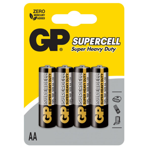 4x Piles Aa Gp Supercell Super Heavy Duty R6  1.5v Tunisie