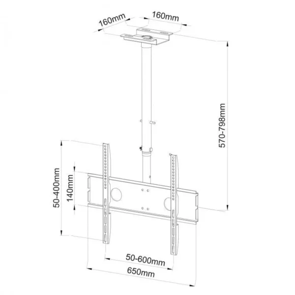 Support D’affichage Sbox Revolvant Pour Plafond Tv 30”- 50” – Noir CPLB-102M Tunisie