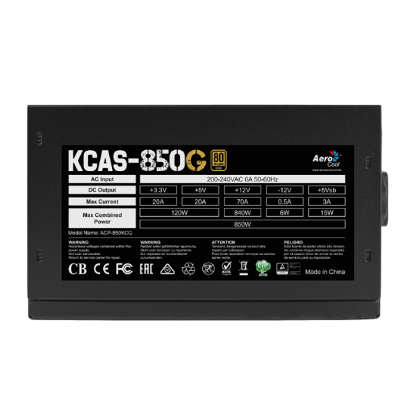 Bloc d’alimentation Aerocool KCAS Plus 850G RGB Tunisie
