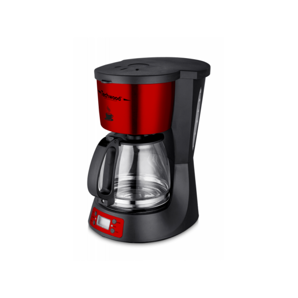 Cafetière Programmable Stainless Steel Techwood TCA-1295 Noir & Rouge Tunisie