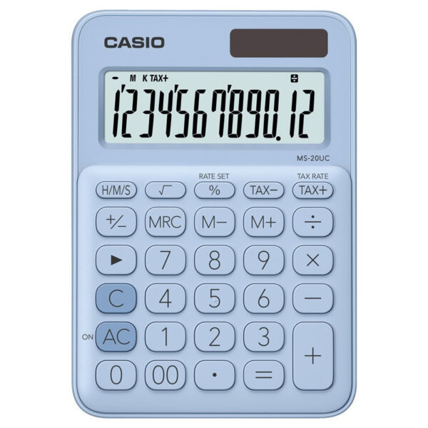 Calculatrice de bureau Casio  (MS-20-UC-GN) Bleu Ciel Tunisie
