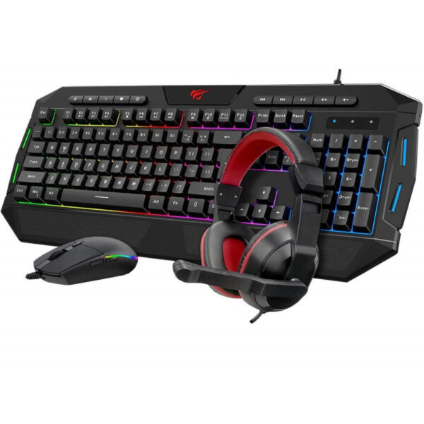 Ensemble Havit Gamer 4 en 1 (Clavier + Souris + Casque + Tapis ) -Noir – KB501CM Tunisie