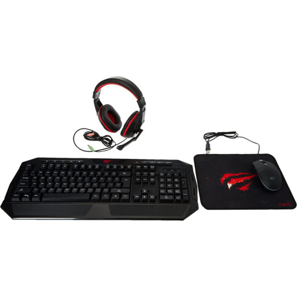 Ensemble Havit Gamer 4 en 1 (Clavier + Souris + Casque + Tapis ) -Noir – KB501CM Tunisie