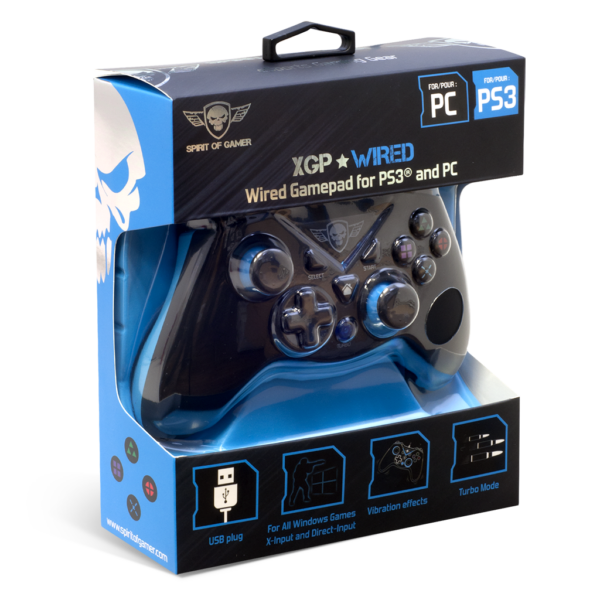 Manette filaire Spirit of Gamer XGP pour PC et PS3 -Noir & Bleu – SOG-WXGP Tunisie