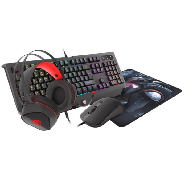 Pack Gaming Genesis Cobalt 300 4en1: Clavier + Casque + Souris + Tapis – NCG-1469 Tunisie