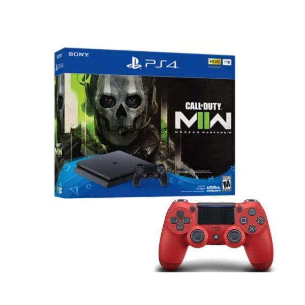 Playstation PS4 1To  + Call Of Dutty Modern Warfare II Bundle + Manette PS4 Rouge Tunisie