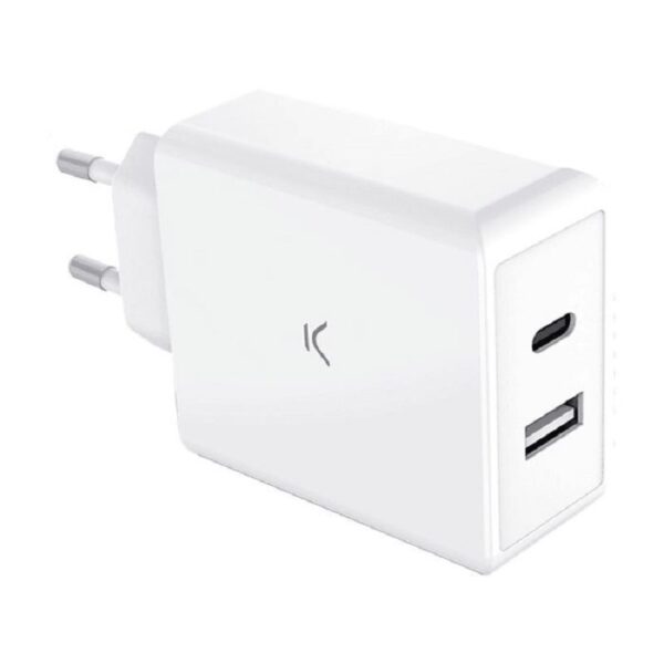 Chargeur Ksix  65w Dual Usb C + A Gan – Blanc – BXCDC65DGAN Tunisie