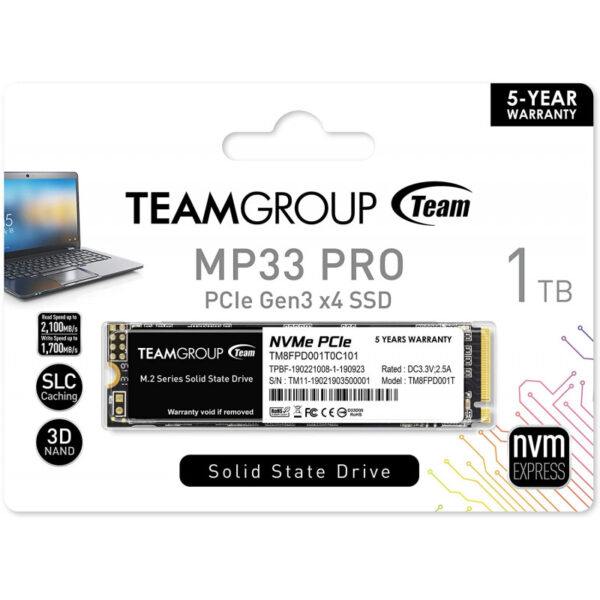 Disque Dur Interne Ssd M.2 Teamgroup Mp33 Pro 1 To -TM8FP6001T0C101 Tunisie