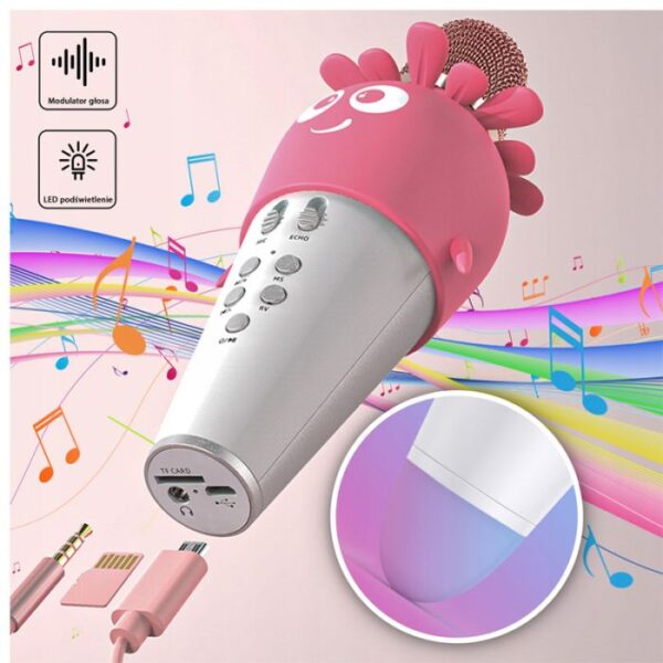 Microphone et Haut-Parleur Forever AMS-200 Bluetooth Karaoké – Rose – GSM115307 Tunisie