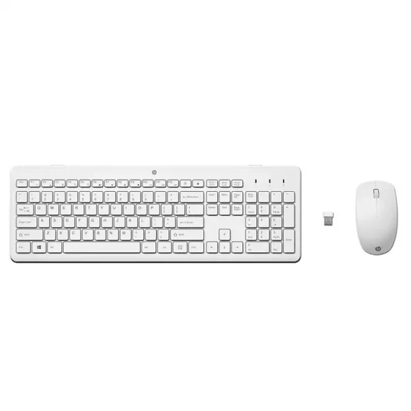 Ensemble Clavier + Souris Sans Fil Hp 230 Azerty – Blanc – 3L1F0AA Tunisie