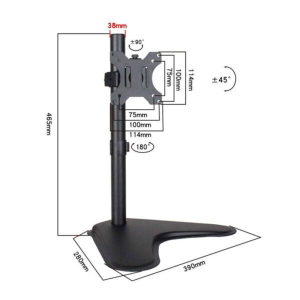 Support De Bureau Sbox Pour 1 Moniteur Lcd 13”- 32” – Noir – LCD-F012 Tunisie