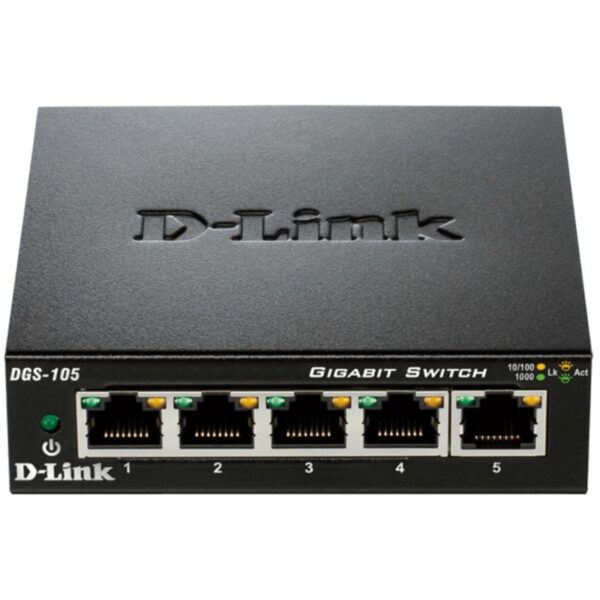 Switch D-link 5 Ports Gigabit Ethernet -Noir – DGS-105/E Tunisie