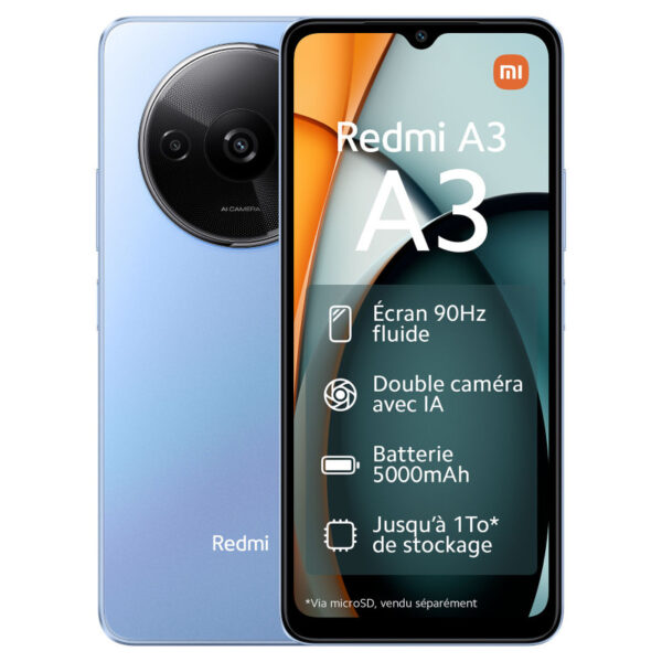 Smartphone Xiaomi Redmi A3 3 Go 64 Go Bleu Tunisie