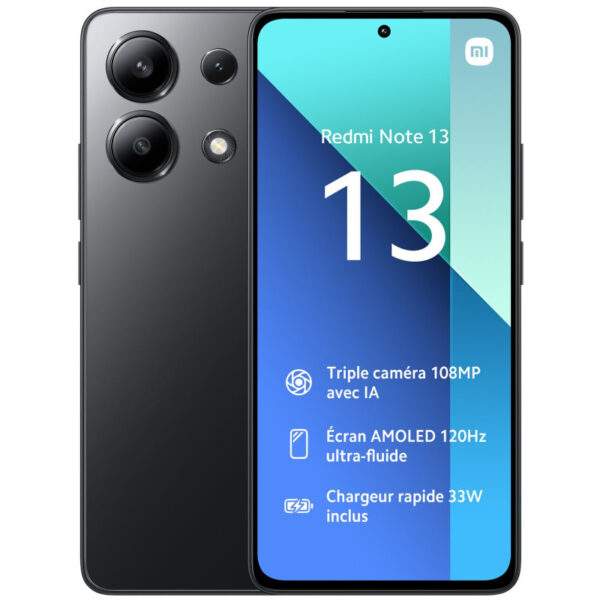 Smartphone Xiaomi Redmi Note 13 6Go – 128Go – Noir Tunisie