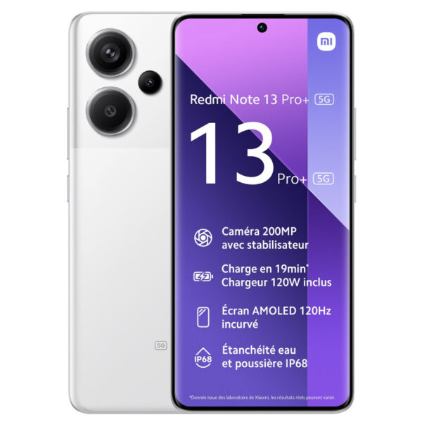 Smartphone Xiaomi Redmi Note 13 Pro+ 12Go – 512Go 5G – Blanc Tunisie