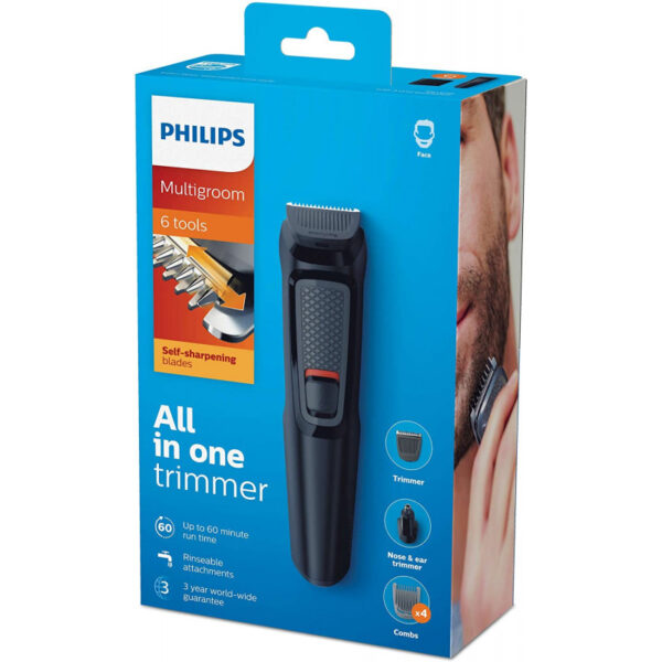 Tondeuse Visage Philips 6en1 Multigroom Series 3000 MG3710/15 Noir Tunisie