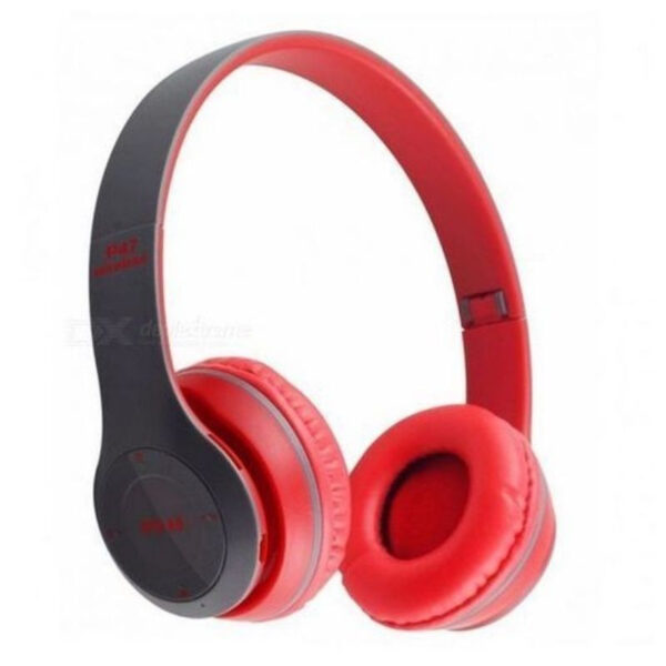 Casque Stéréo MP3 Sans Fil P47 Bluetooth – Rouge – P47-ROUGE Tunisie