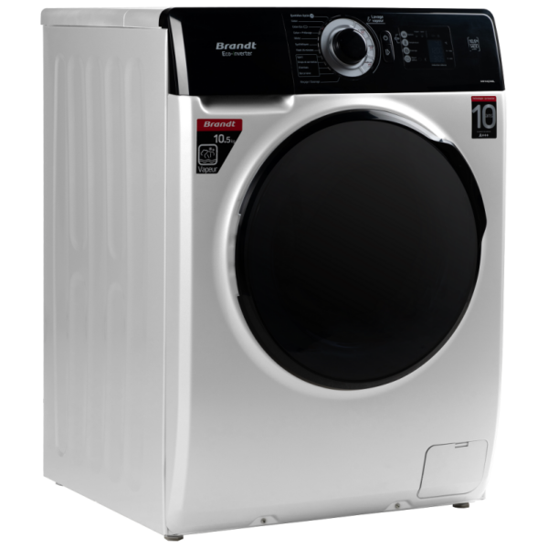 Machine À Laver Brandt Eco Inverter Avec Vapeur BAM104QVWBL Blanc Tunisie