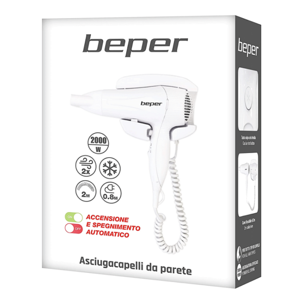 Sèche Cheveux Mural Beper 2000 W 40.490 Blanc Tunisie