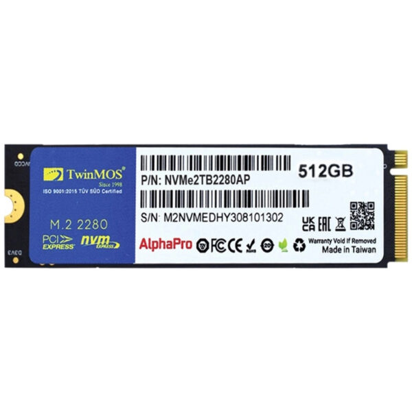 Disque Dur SSD Twinmos AlphaPro 512Go NVME PCIE M.2 – NVME512GB2280AP Tunisie