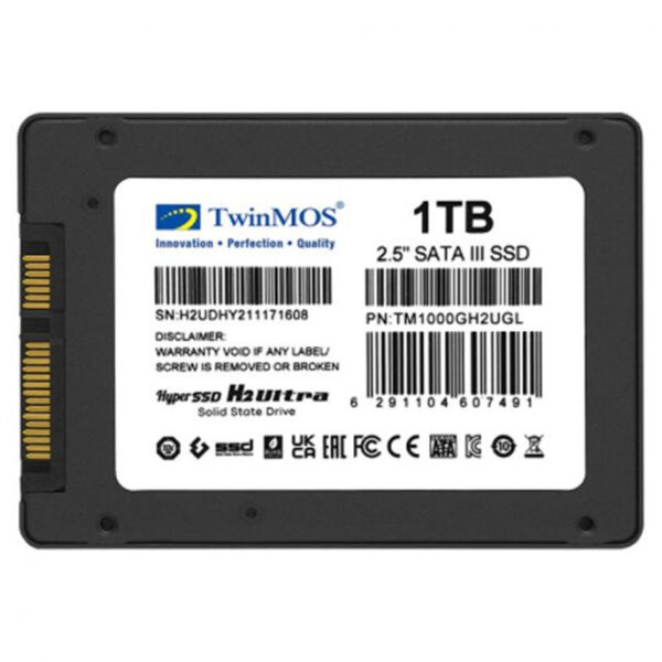 Disque Dur Interne Twinmos H2 SSD 1To 2.5″ SATA III – TM1000GH2UGL Tunisie