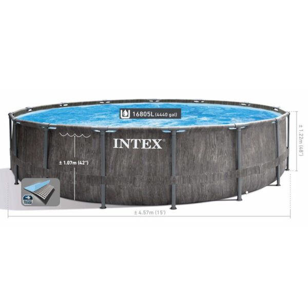 Piscine Tubulaire Intex Baltik 26744 Ronde 5.49 X 1.22 M – Gris -26744 Tunisie