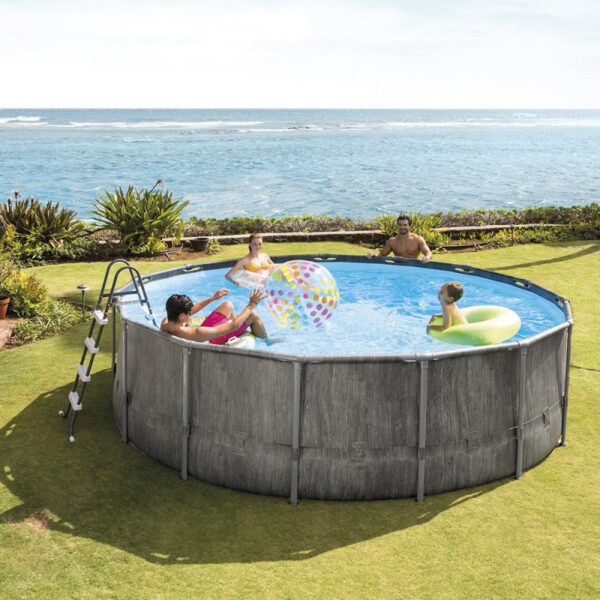 Piscine Tubulaire Intex Baltik 26744 Ronde 5.49 X 1.22 M – Gris -26744 Tunisie