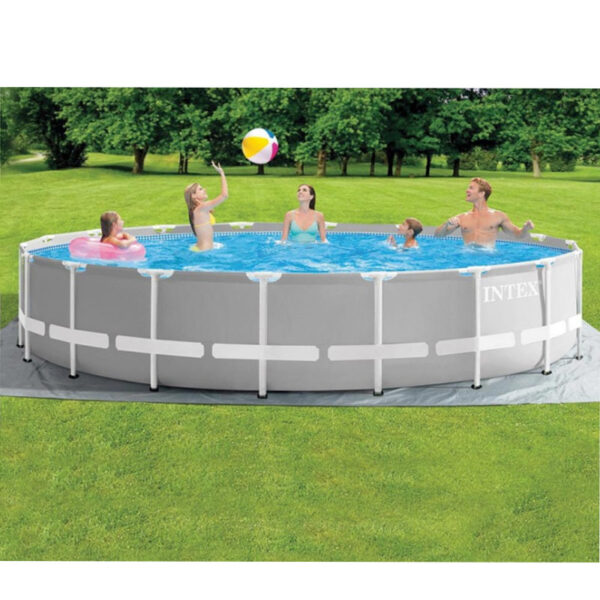 Piscine Tubulaire Intex Prism Frame Ronde 4.57 X 1.22 M Avec Pompe – Gris – 26726 Tunisie