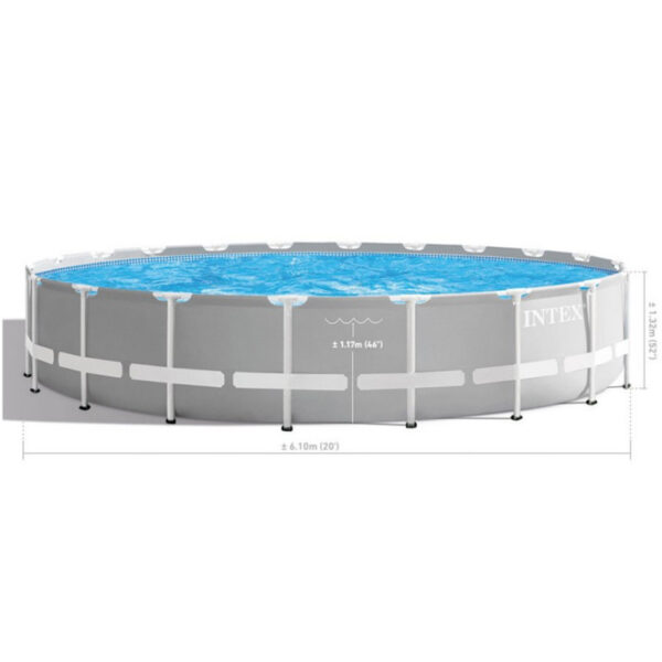 Piscine Tubulaire Intex Prism Frame Ronde 6.10 X 1.32 M Avec Pompe – Gris -26756 Tunisie