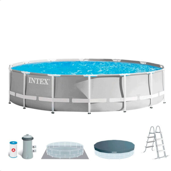 Piscine Tubulaire Intex Prism Frame Ronde 6.10 X 1.32 M Avec Pompe – Gris -26756 Tunisie