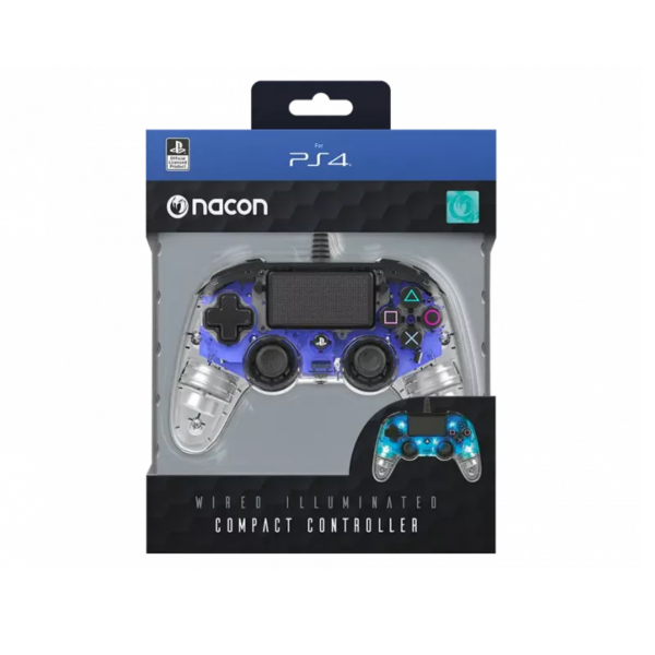 Manette Officielle Avec Câble Nacon Compact Controller Ps4 – Transparent Bleu – PS4OFCPADCLBLUE Tunisie