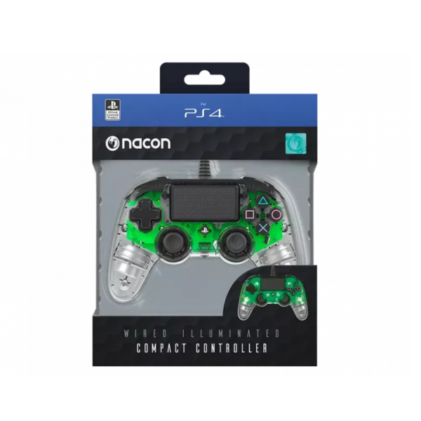 Manette Officielle Avec Câble Nacon Compact Controller Ps4 – Transparent Vert – PS4OFCPADCLGREEN Tunisie