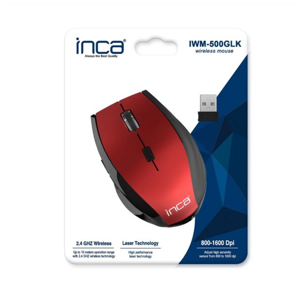 Souris Sans Fil Inca – Rouge et Noir – Iwm-500glk Tunisie