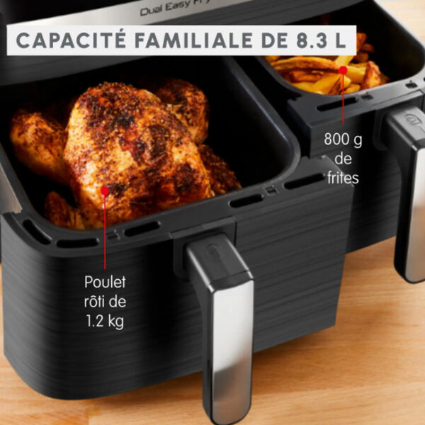 Friteuse Sans Huile Moulinex Dual Easy Fry & Grill EZ905B20 8.3 L Noir Tunisie