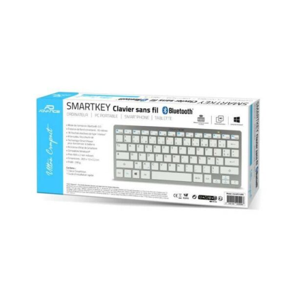 Clavier Sans Fil Advance Bt210 – Blanc – CLA-BT210FR Tunisie