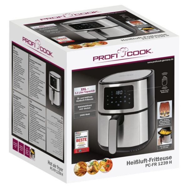 Friteuse Sans Huile ProfiCook PC-FR1239H 5.5 L Noir & Silver Tunisie