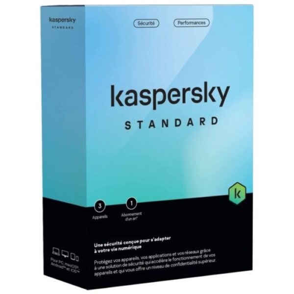 Antivirus Kaspersky Standars Protection 3 Postes / 1an (KL10418BCFS-FFPMAG) Tunisie