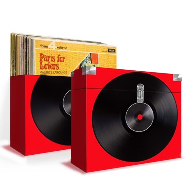 Bigben Mallette à disques en carton – 30 disques vinyles – Rouge – VINYLCASE04 Tunisie