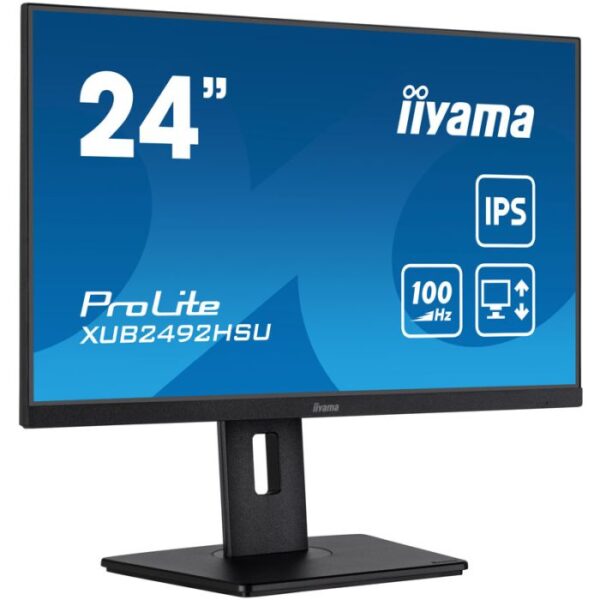 Ecran iiyama Prolite 23.8” IPS FULL HD 100Hz – Noir Mate – XUB2492HSU-B6 Tunisie