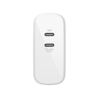 Chargeur Secteur Belkin Boostcharge Pro Double Port Usb-c Gan Avec Technologie Pps 65 W- Blanc -wch013vfwh Tunisie