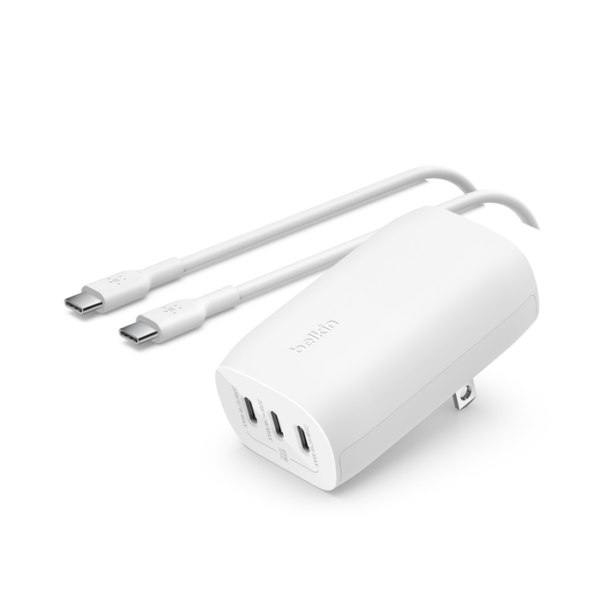 Chargeur Mural Belkin Boostcharge Usb-c® 3 Ports Avec Pps 67w + Câble Usb-c Vers Usb-c -wcc002vf2mwh-b6 Tunisie