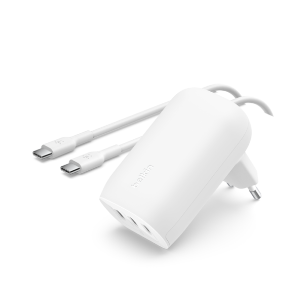 Chargeur Mural Belkin Boostcharge Usb-c® 3 Ports Avec Pps 67w + Câble Usb-c Vers Usb-c -wcc002vf2mwh-b6 Tunisie