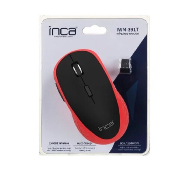 Souris Sans Fil Inca – Noir et Rouge – Iwm-391t Tunisie