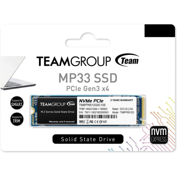 Disque Dur Interne Ssd M.2 Teamgroup Mp33 256 Go –  TM8FP6256G0C101 Tunisie