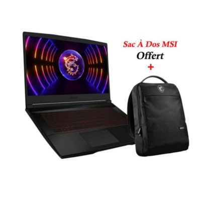 Pc Portable Gamer Msi THIN GF63 12UCX-682XFR i5 12è GÉN 8Go RTX 2050 -Noir – 9S7-16R821-682 Tunisie