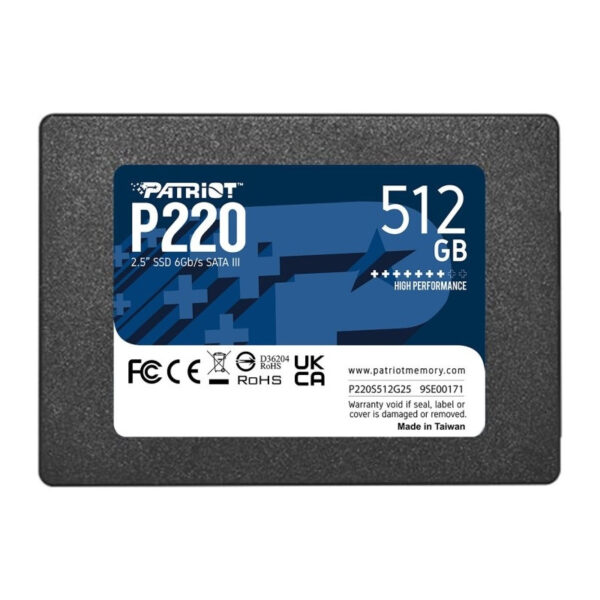 Disque dur interne SSD PATRIOT P220 2.5″ SATA III 512 GO –  P220S512G25 Tunisie