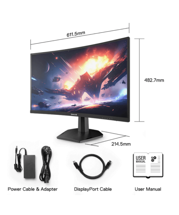 Ecran Redragon Coral 27″ 180hz Va Curved Qhd 2k – GM27H10QC Tunisie